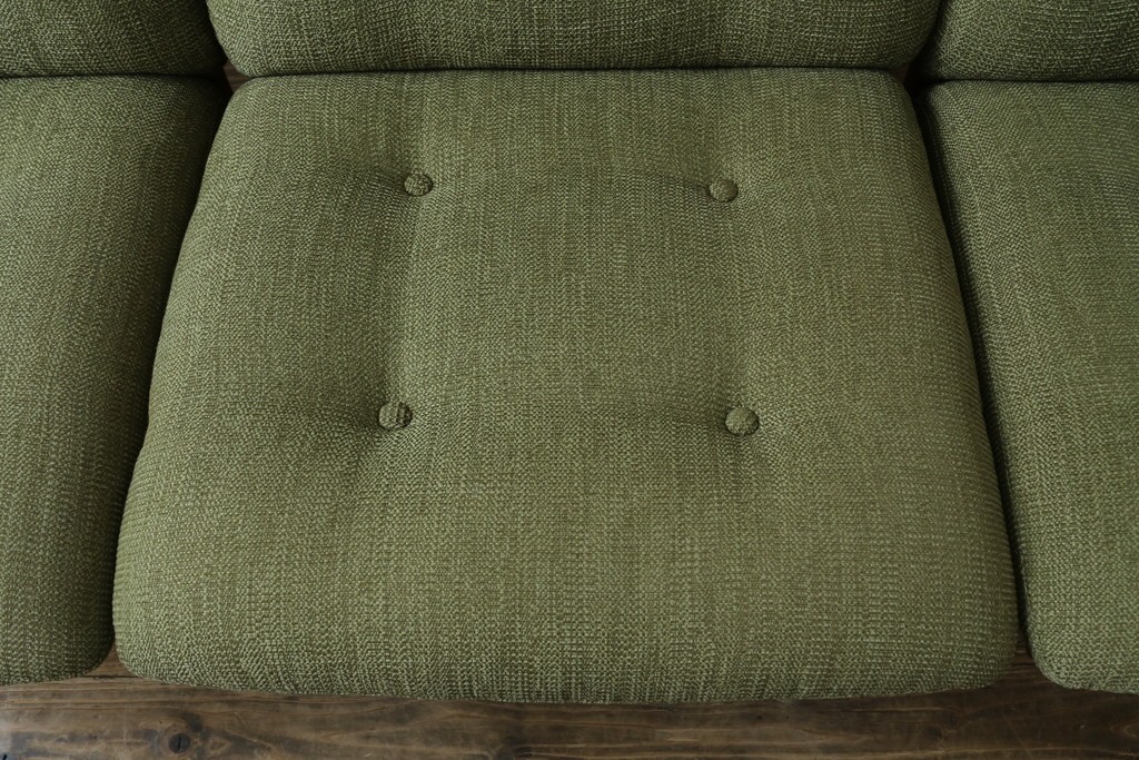 中古　美品　FUJI FURNITURE(冨士ファニチア)　Agio(アージオ)　オーク材　組み替え自由でインテリアの幅が広がるナチュラルモダンな3人掛けソファ　(R-085683)