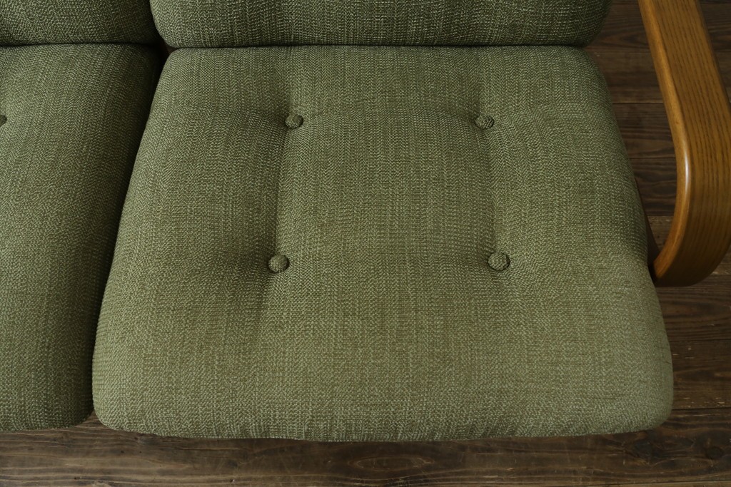 中古　美品　FUJI FURNITURE(冨士ファニチア)　Agio(アージオ)　オーク材　組み替え自由でインテリアの幅が広がるナチュラルモダンな3人掛けソファ　(R-085683)