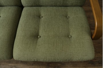 中古　美品　FUJI FURNITURE(冨士ファニチア)　Agio(アージオ)　オーク材　組み替え自由でインテリアの幅が広がるナチュラルモダンな3人掛けソファ　(R-085683)