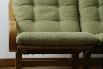 中古　美品　FUJI FURNITURE(冨士ファニチア)　Agio(アージオ)　オーク材　組み替え自由でインテリアの幅が広がるナチュラルモダンな3人掛けソファ　(R-085683)