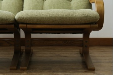 中古　美品　FUJI FURNITURE(冨士ファニチア)　Agio(アージオ)　オーク材　組み替え自由でインテリアの幅が広がるナチュラルモダンな3人掛けソファ　(R-085683)