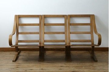 中古　美品　FUJI FURNITURE(冨士ファニチア)　Agio(アージオ)　オーク材　組み替え自由でインテリアの幅が広がるナチュラルモダンな3人掛けソファ　(R-085683)