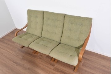 中古　美品　FUJI FURNITURE(冨士ファニチア)　Agio(アージオ)　オーク材　組み替え自由でインテリアの幅が広がるナチュラルモダンな3人掛けソファ　(R-085683)