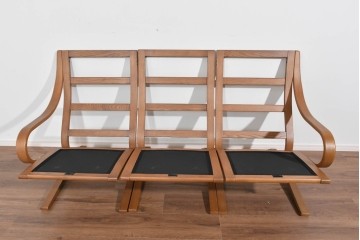 中古　美品　FUJI FURNITURE(冨士ファニチア)　Agio(アージオ)　オーク材　組み替え自由でインテリアの幅が広がるナチュラルモダンな3人掛けソファ　(R-085683)