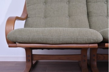 中古　美品　FUJI FURNITURE(冨士ファニチア)　Agio(アージオ)　オーク材　組み替え自由でインテリアの幅が広がるナチュラルモダンな3人掛けソファ　(R-085683)