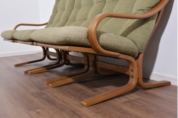 中古　美品　FUJI FURNITURE(冨士ファニチア)　Agio(アージオ)　オーク材　組み替え自由でインテリアの幅が広がるナチュラルモダンな3人掛けソファ　(R-085683)
