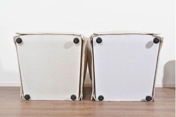 中古　超美品　特注品　国産職人手作り　某上場企業会長邸放出品　光沢のある織模様生地が上品なドレクセル風の一人掛けソファ2脚　製作費(1脚)約50万円　(R-085684)