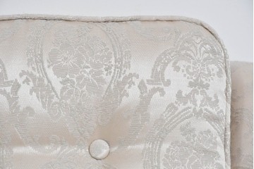 中古　超美品　特注品　国産職人手作り　某上場企業会長邸放出品　上品な織模様生地のドレクセル風の一人掛けソファ2脚　製作費(1脚)約50万円　(R-085686)