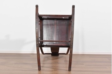 アジアンヴィンテージ　希少デザイン　花梨(カリン)材　螺鈿象嵌が美しい唐木のロッキングチェア　(R-085687)