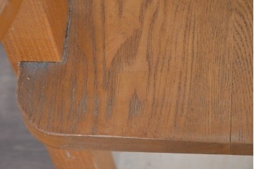 和製ヴィンテージ　国産　職人手作り　タモ無垢材　重厚でしっかりとした作りのアームチェア　(R-085688)