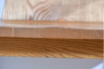 和製ヴィンテージ　国産　職人手作り　タモ無垢材　重厚でしっかりとした作りのアームチェア　(R-085688)