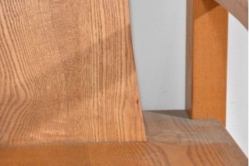 和製ヴィンテージ　国産　職人手作り　タモ無垢材　重厚でしっかりとした作りのアームチェア　(R-085688)