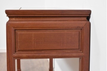 アジアンヴィンテージ　花梨材(カリン)　深みのある木肌と端正な框組が美しいコンソールテーブル　(R-085689)