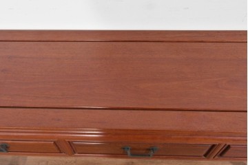 アジアンヴィンテージ　花梨材(カリン)　深みのある木肌と端正な框組が美しいコンソールテーブル　(R-085689)