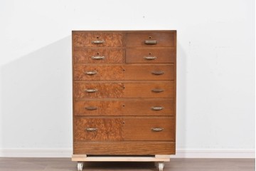 和製ヴィンテージ　左右非対称の引き出し構成が目を惹く小振りチェスト　(R-085690)
