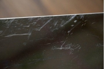 中古　シンプルで無駄のないデザインのキャスター付きステンレスワゴン　(R-085693)