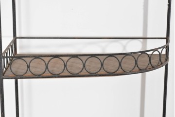 和製アンティーク　古い商店で使われていたアイアン製縦型コーナーラック　(R-085695)