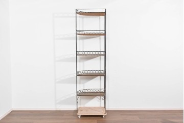 和製アンティーク　古い商店で使われていたアイアン製縦型コーナーラック　(R-085695)