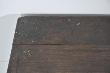 和製アンティーク　変わりデザイン!!　前面欅(ケヤキ)材の小振りな収納棚　(R-085698)