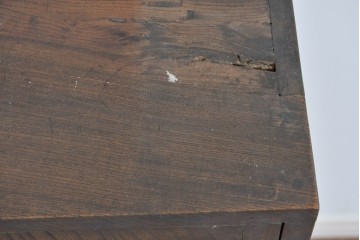 和製アンティーク　変わりデザイン!!　前面欅(ケヤキ)材の小振りな収納棚　(R-085698)