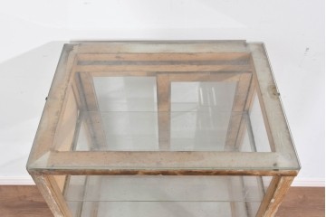 和製ヴィンテージ　古い木味の小振りな縦型ガラスケース　(R-085699)