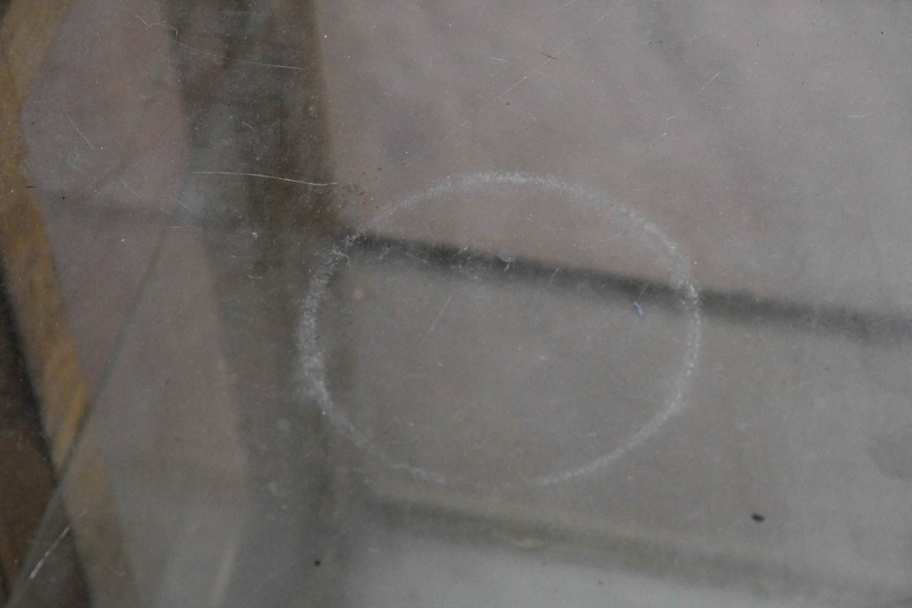 和製ヴィンテージ　古い木味の小振りな縦型ガラスケース　(R-085699)