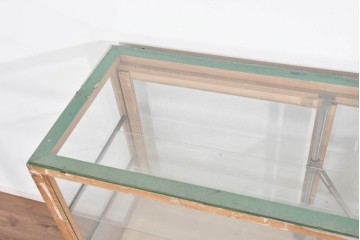 和製ヴィンテージ　木枠とガラスのシンプルな構成が魅力のガラスケース　(R-085700)