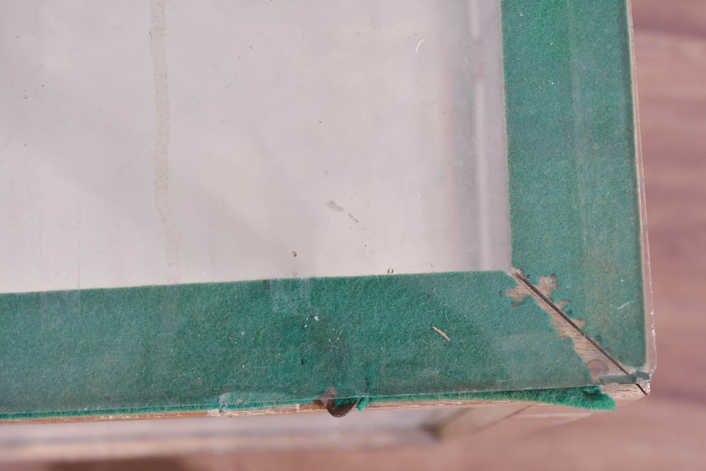 和製ヴィンテージ　木枠とガラスのシンプルな構成が魅力のガラスケース　(R-085700)