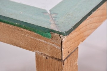 和製ヴィンテージ　木枠とガラスのシンプルな構成が魅力のガラスケース　(R-085700)