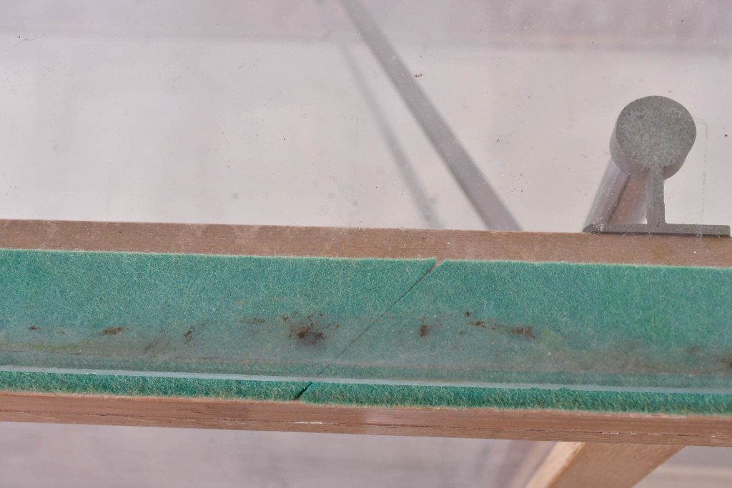 和製ヴィンテージ　木枠とガラスのシンプルな構成が魅力のガラスケース　(R-085700)