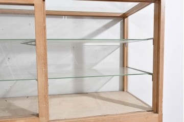 和製ヴィンテージ　木枠とガラスのシンプルな構成が魅力のガラスケース　(R-085700)