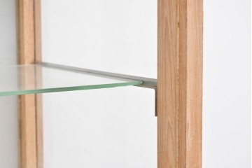 和製ヴィンテージ　木枠とガラスのシンプルな構成が魅力のガラスケース　(R-085700)