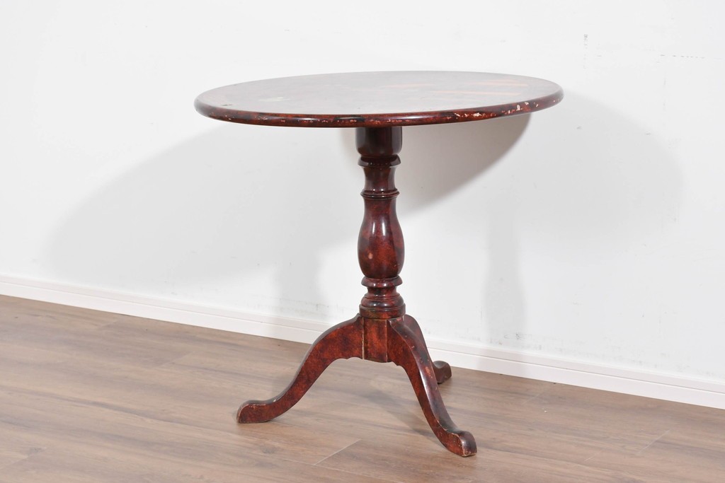 アジアンヴィンテージ　オリエンタル　風景画をあしらったティルトトップコーヒーテーブル　(R-085702)