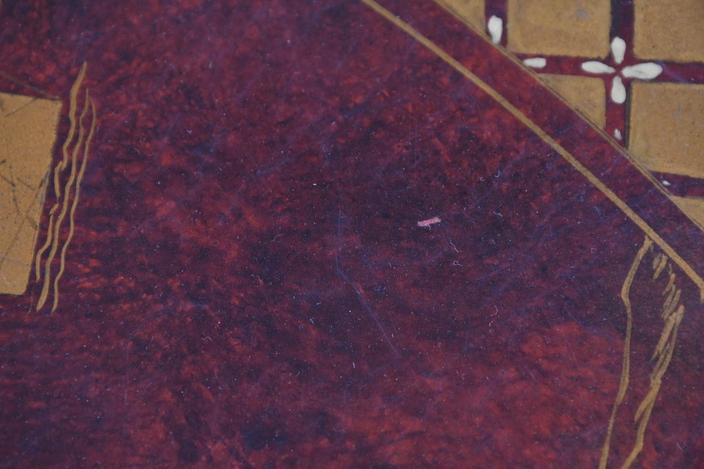 アジアンヴィンテージ　オリエンタル　風景画をあしらったティルトトップコーヒーテーブル　(R-085702)