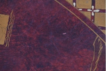 アジアンヴィンテージ　オリエンタル　風景画をあしらったティルトトップコーヒーテーブル　(R-085702)