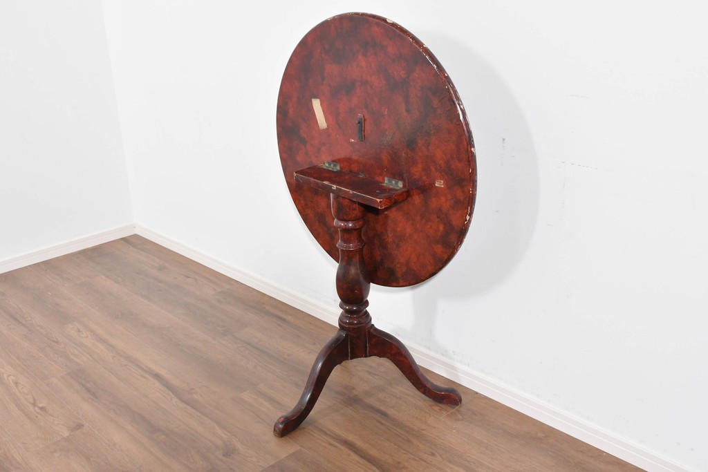 アジアンヴィンテージ　オリエンタル　風景画をあしらったティルトトップコーヒーテーブル　(R-085702)