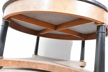 中古　最高級アメリカ家具ブランド　Baker(ベーカー社)　御影石天板と木部の対比が美しいエンパイヤ様式のローテーブル　(R-085703)