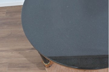 中古　最高級アメリカ家具ブランド　Baker(ベーカー社)　御影石天板と木部の対比が美しいエンパイヤ様式のローテーブル　(R-085703)