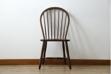 中古　松本民芸家具　#72リーチ型チェア　曲線の美しいウィンザースタイルのダイニングチェア　定価約9万8千円　(R-085706)