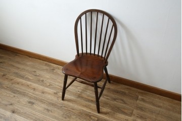 中古　松本民芸家具　#72リーチ型チェア　曲線の美しいウィンザースタイルのダイニングチェア　定価約9万8千円　(R-085706)