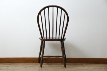 中古　松本民芸家具　#72リーチ型チェア　曲線の美しいウィンザースタイルのダイニングチェア　定価約9万8千円　(R-085706)
