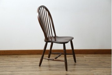 中古　松本民芸家具　#72リーチ型チェア　曲線の美しいウィンザースタイルのダイニングチェア　定価約9万8千円　(R-085706)