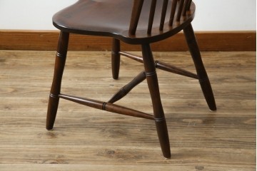 中古　松本民芸家具　#72リーチ型チェア　曲線の美しいウィンザースタイルのダイニングチェア　定価約9万8千円　(R-085706)