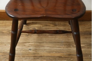 中古　松本民芸家具　#72リーチ型チェア　曲線の美しいウィンザースタイルのダイニングチェア　定価約9万8千円　(R-085706)