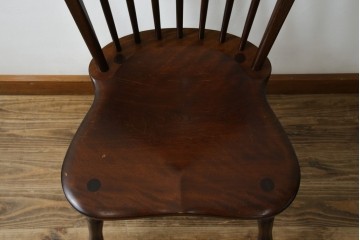 中古　松本民芸家具　#72リーチ型チェア　曲線の美しいウィンザースタイルのダイニングチェア　定価約9万8千円　(R-085706)