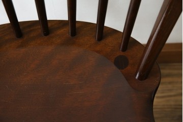 中古　松本民芸家具　#72リーチ型チェア　曲線の美しいウィンザースタイルのダイニングチェア　定価約9万8千円　(R-085706)