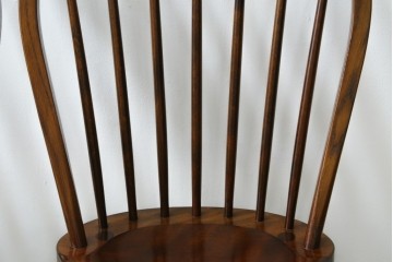 中古　松本民芸家具　#72リーチ型チェア　曲線の美しいウィンザースタイルのダイニングチェア2脚セット　定価(2脚合計)約19万6千円　(R-085707)