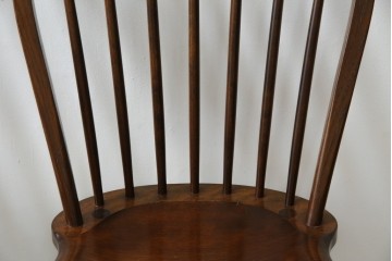 中古　松本民芸家具　#72リーチ型チェア　曲線の美しいウィンザースタイルのダイニングチェア2脚セット　定価(2脚合計)約19万6千円　(R-085707)