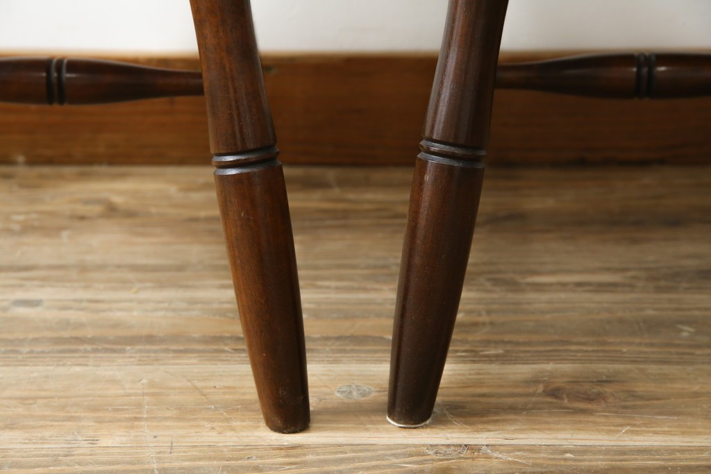 中古　松本民芸家具　#72リーチ型チェア　曲線の美しいウィンザースタイルのダイニングチェア2脚セット　定価(2脚合計)約19万6千円　(R-085707)