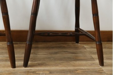 中古　松本民芸家具　#72リーチ型チェア　曲線の美しいウィンザースタイルのダイニングチェア2脚セット　定価(2脚合計)約19万6千円　(R-085707)